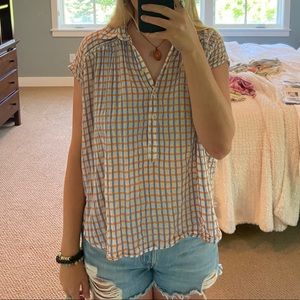 Anthropology summer button up blouse/shirt